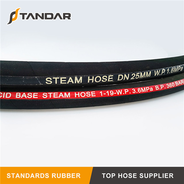 High Temperature flexible steel wire reinforced braided Hydraulic Rubber Steam Hose pipe