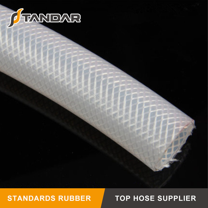 High Pressure clear soft Flexible Fabric Braided reinforced food grade Silicone rubber tubing