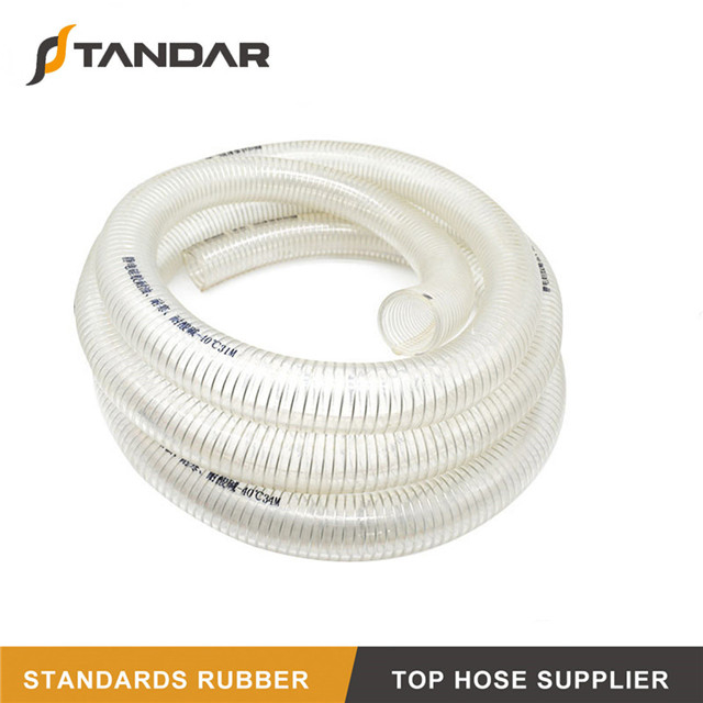 Low Temperature Transparent Stainless Steel Wire reinforced food grade Silicone Hose 