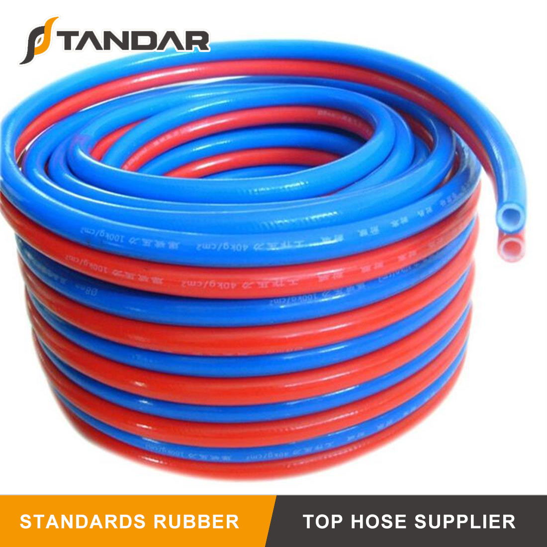 High Temperature Flexible Braided PVC Twin Welding Hose from China