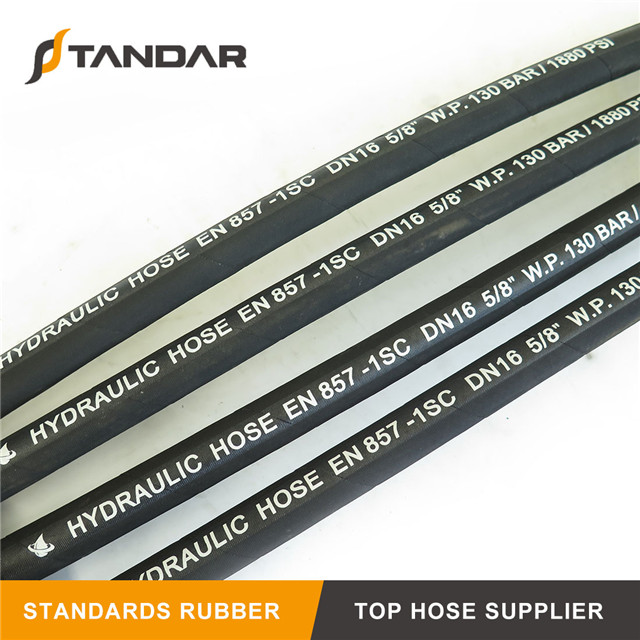 EN857 1SC Stainless Steel Wire Braided Reinforced Hydraulic Rubber Hose