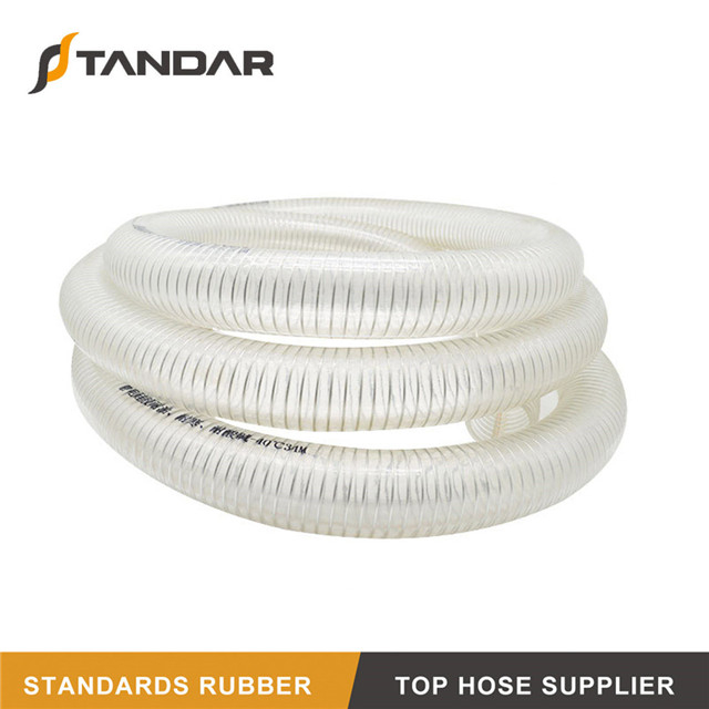 Low Temperature Transparent Stainless Steel Wire reinforced food grade Silicone Hose 