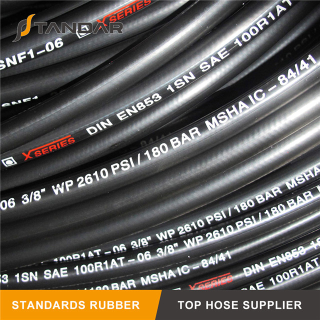 SAE100 R1AT Stainless Steel Wire Braided Reinforced Hydraulic Hose