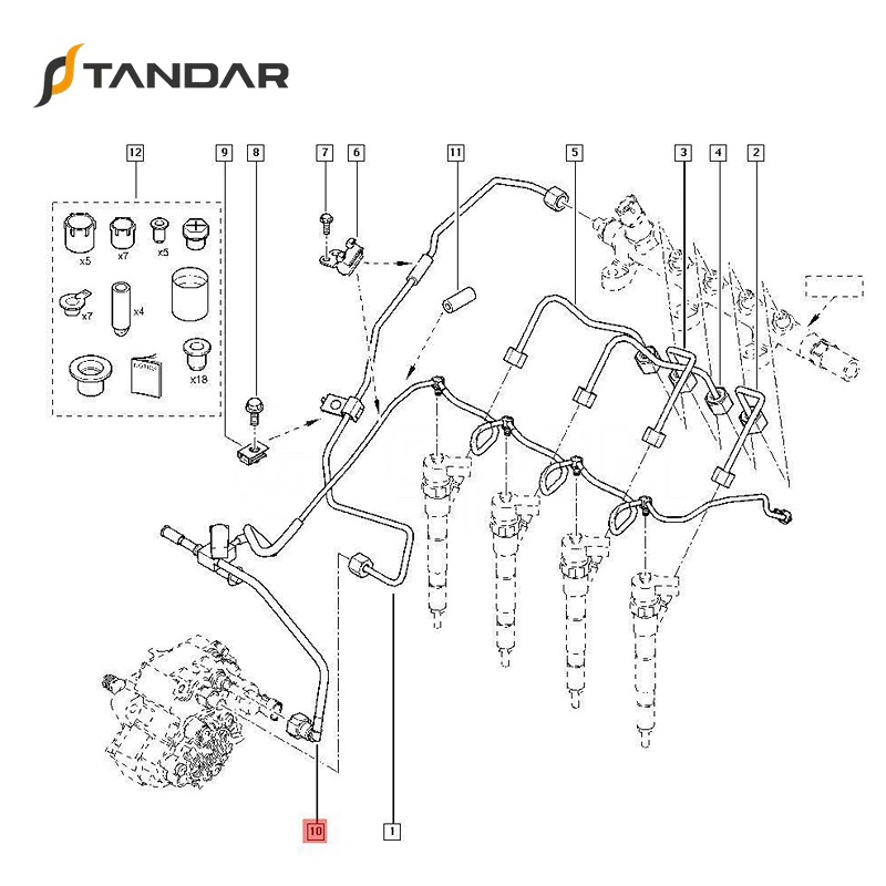 Fuel Return Line 8200747947 For Renault Trafic Vivaro Master Movano 2.5 dCi