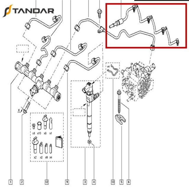 8200890122 Fuel-Injector-Leak-off-Pipe-for-Renault-Opel