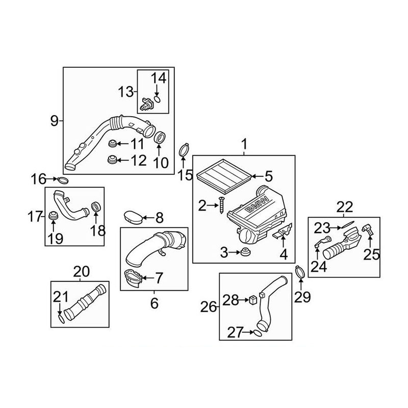 13717571350 Automotive Engine Air Intake Hose Car Engine Air Intake Pipe for BMW BMW X5 E70/F15 X6 E71/F16 