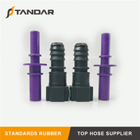 Fuel Line Quick Connector - 2 Pack, Female Bundy (3/8) To Hose Barb (1/4" ID, 5/16" OD)