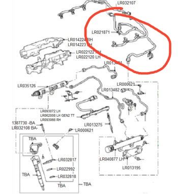 Land Rover Fuel Return Tube LR021871